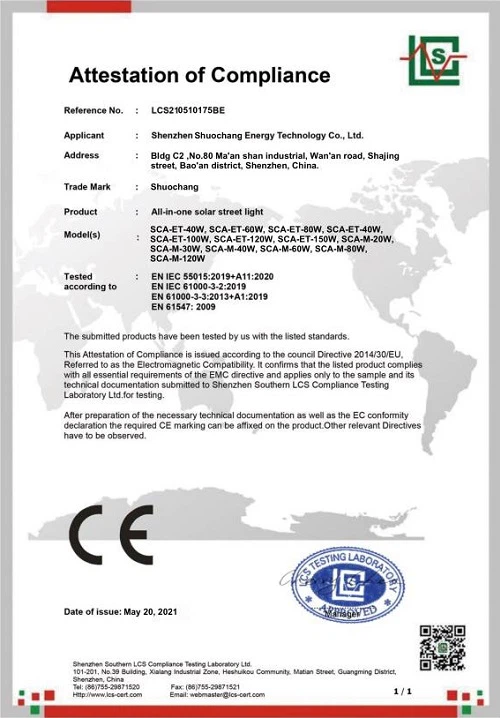 SCA-ET M CE Certificates 2021 SCA-ET M CE Certificates 2021
